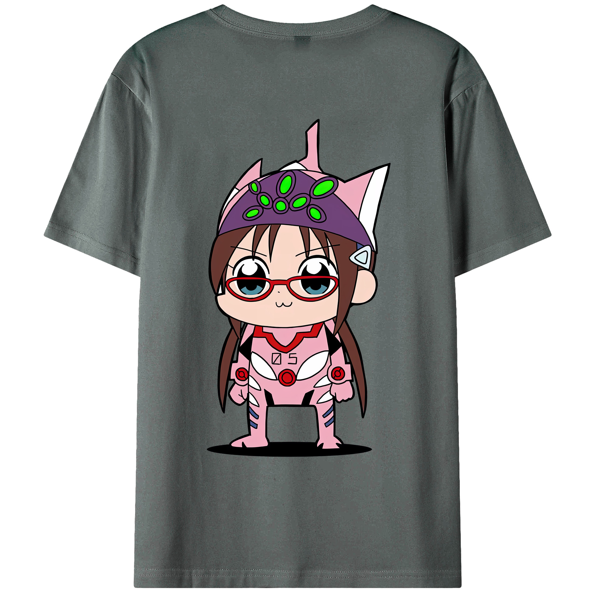 （画像用） EVA 新世紀エヴァンゲリオン 綿100％ メンズ半袖Tシャツ（バックプリント） 通気性